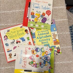 Usborne Wipe-Clean Learning Book Set with Pen